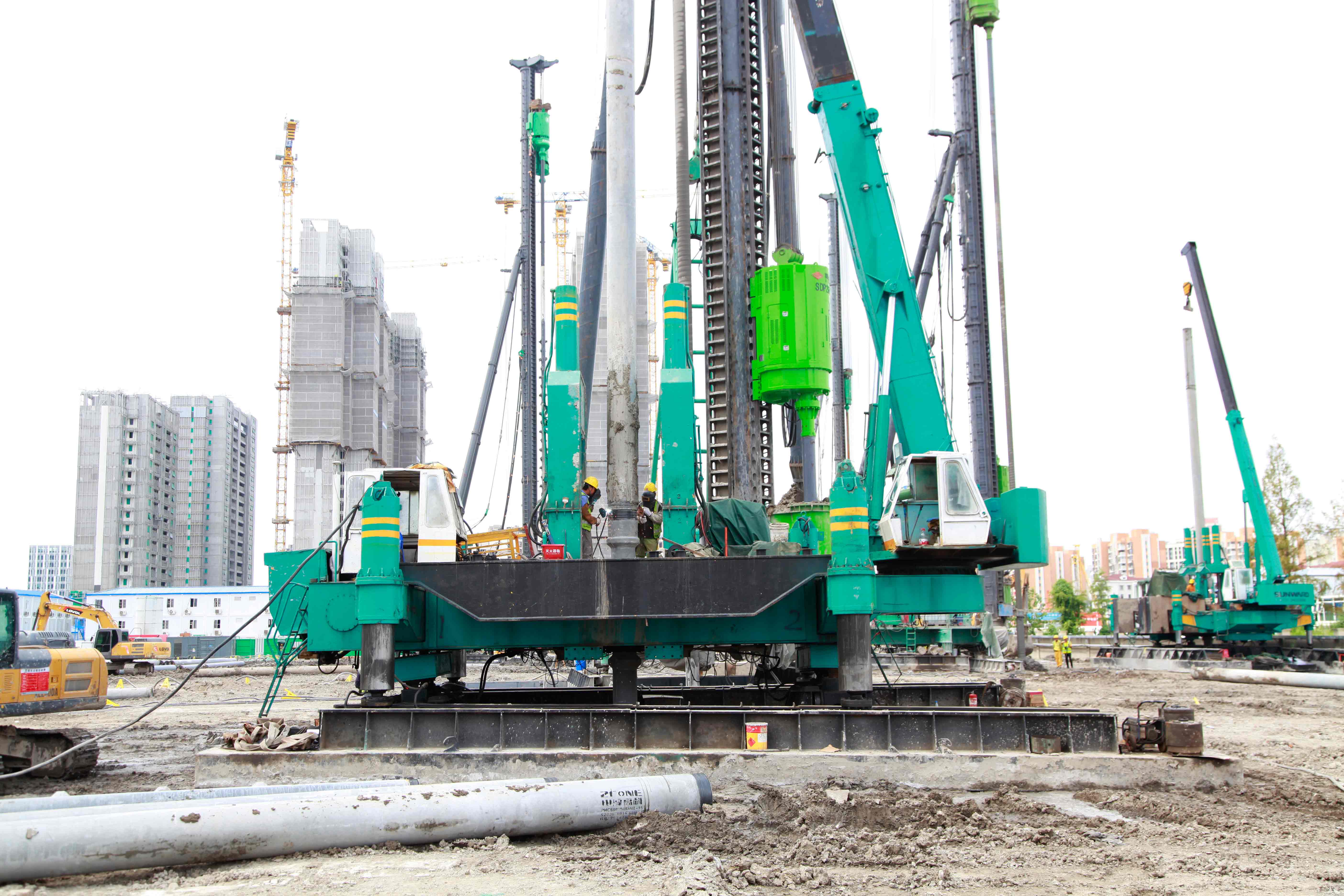 静钻根植桩工法设备绿色校园施工优势-南能精密制造有限公司(图3)