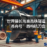 世界最长海底高铁隧道“甬舟号”盾构机刀盘下井（图1）